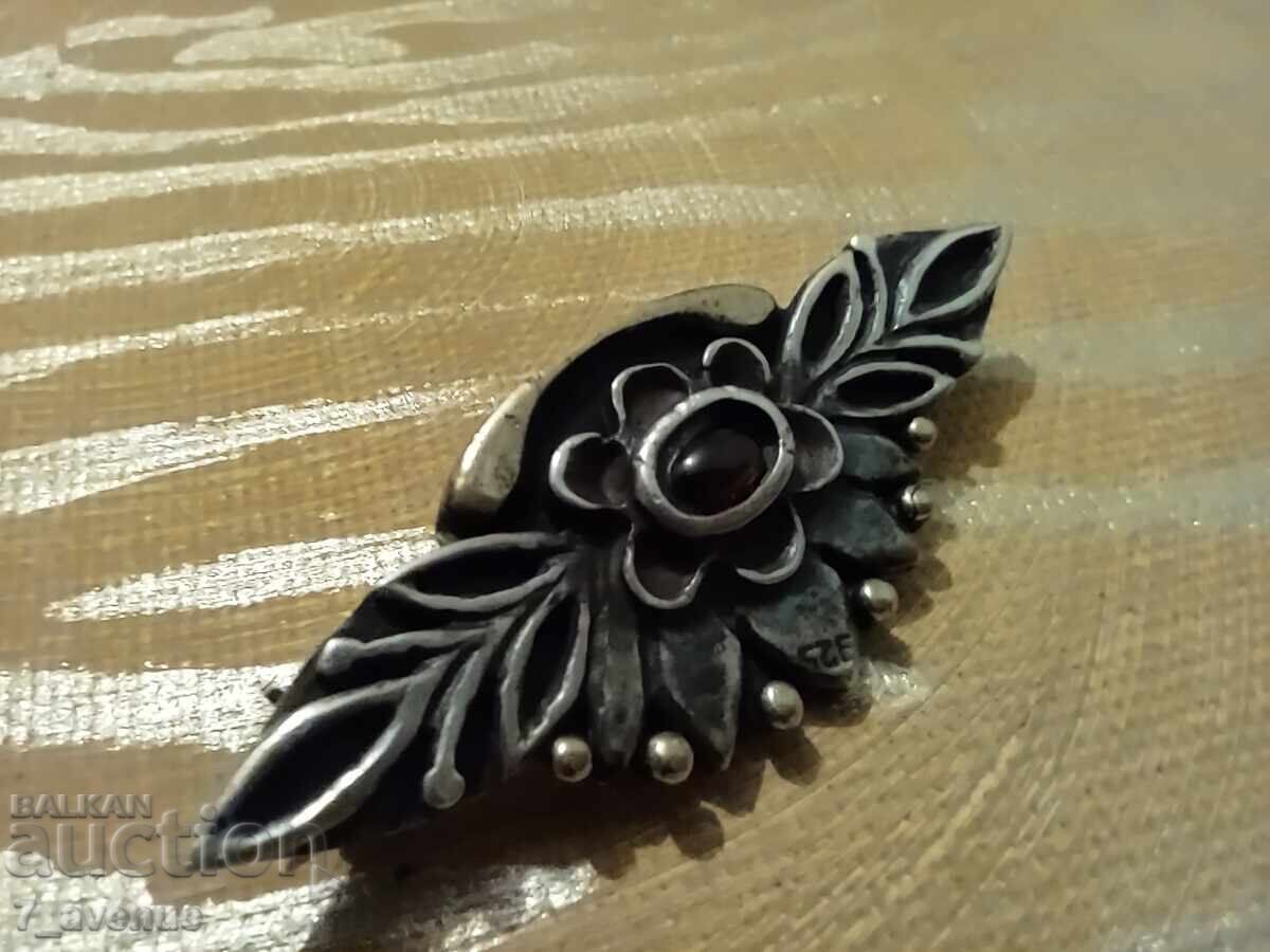 Z Brooch - Silver Handmade Almandine 20.04.25