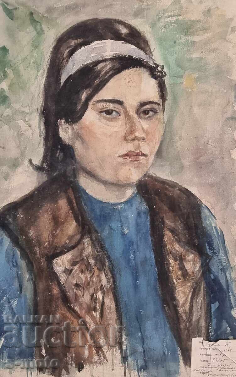 Pictură acvărel Stanka Vasileva Portret cu preț 400.00 BGN | € 204.52