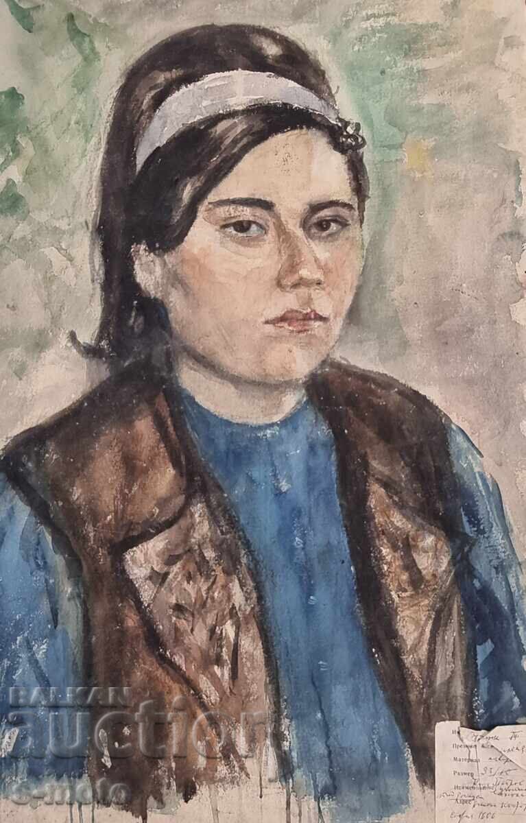 Pictură acvărel Stanka Vasileva Portret