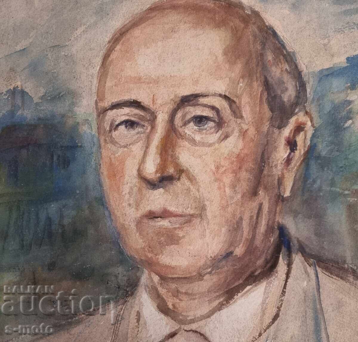 Στάνκα Βασίλεβα πίνακας ακουαρέλα Πορτρέτο με τιμή 400.00 BGN | € 204.52