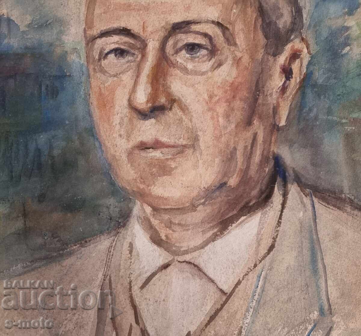 Δημοπρασία Στάνκα Βασίλεβα πίνακας ακουαρέλα Πορτρέτο