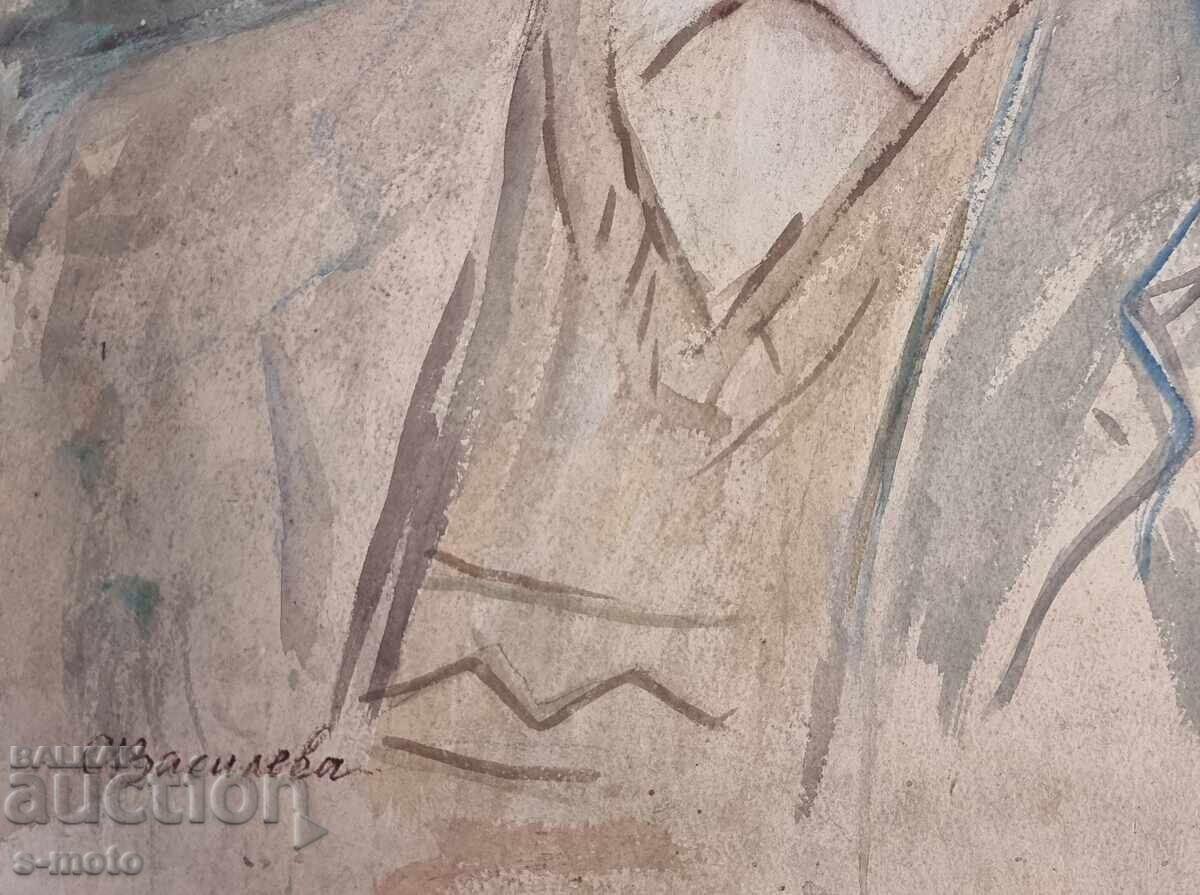 Στάνκα Βασίλεβα πίνακας ακουαρέλα Πορτρέτο - 5