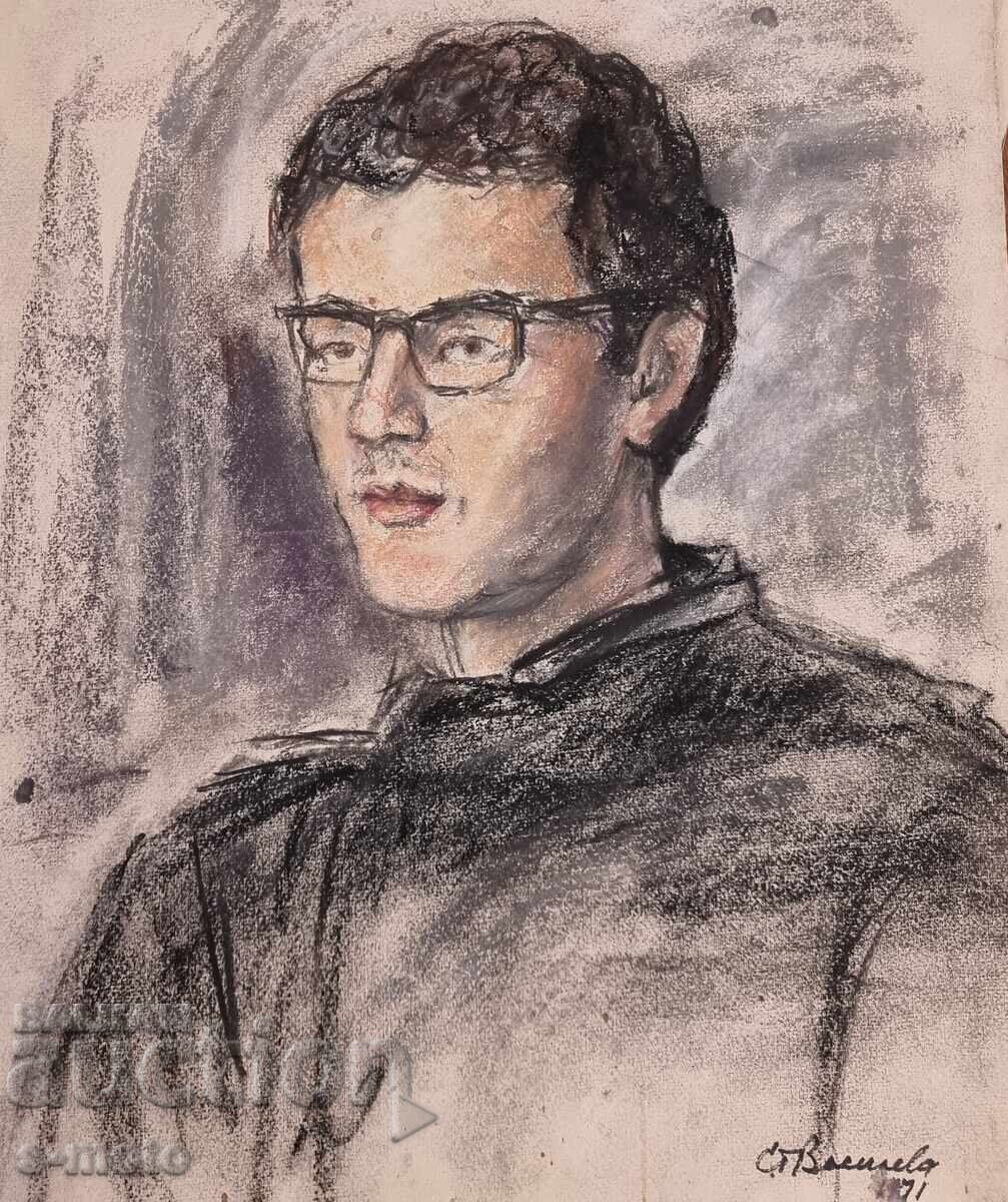 Станка Василева картина пастел Портрет с цена 300.00 лв. | € 153.39