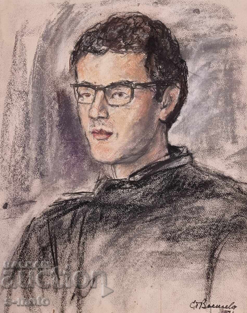 Аукцион Станка Василева картина пастел Портрет