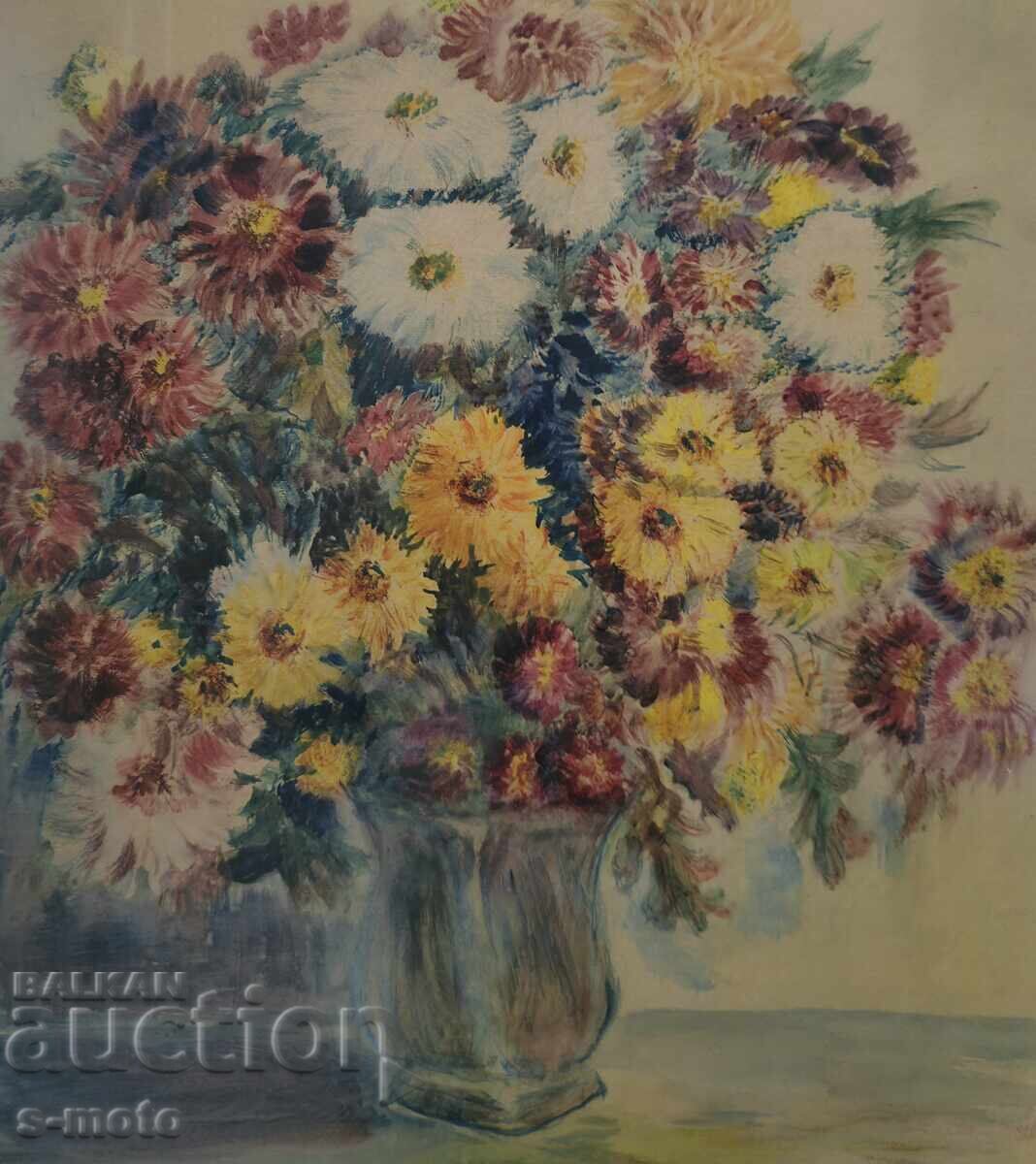 Τσβετάνα Κοστούρκοβα / 1914 - 2011 / νεκρή φύση ακουαρέλα - 5