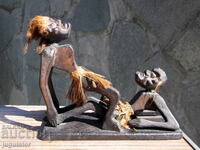 Παλιά ερωτική ξύλινη φιγούρα αγαλματίδιο πλαστικό