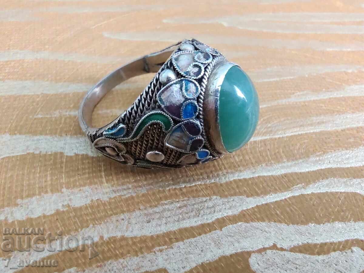 Сребърен пръстен с Нефрит емайл проба 925, 22.04.2025 с цена 299.00 лв. | € 152.88 Сребърен пръстен с Нефрит емайл проба 925, 22.04.2025 с цена 299.00 лв. | € 152.88