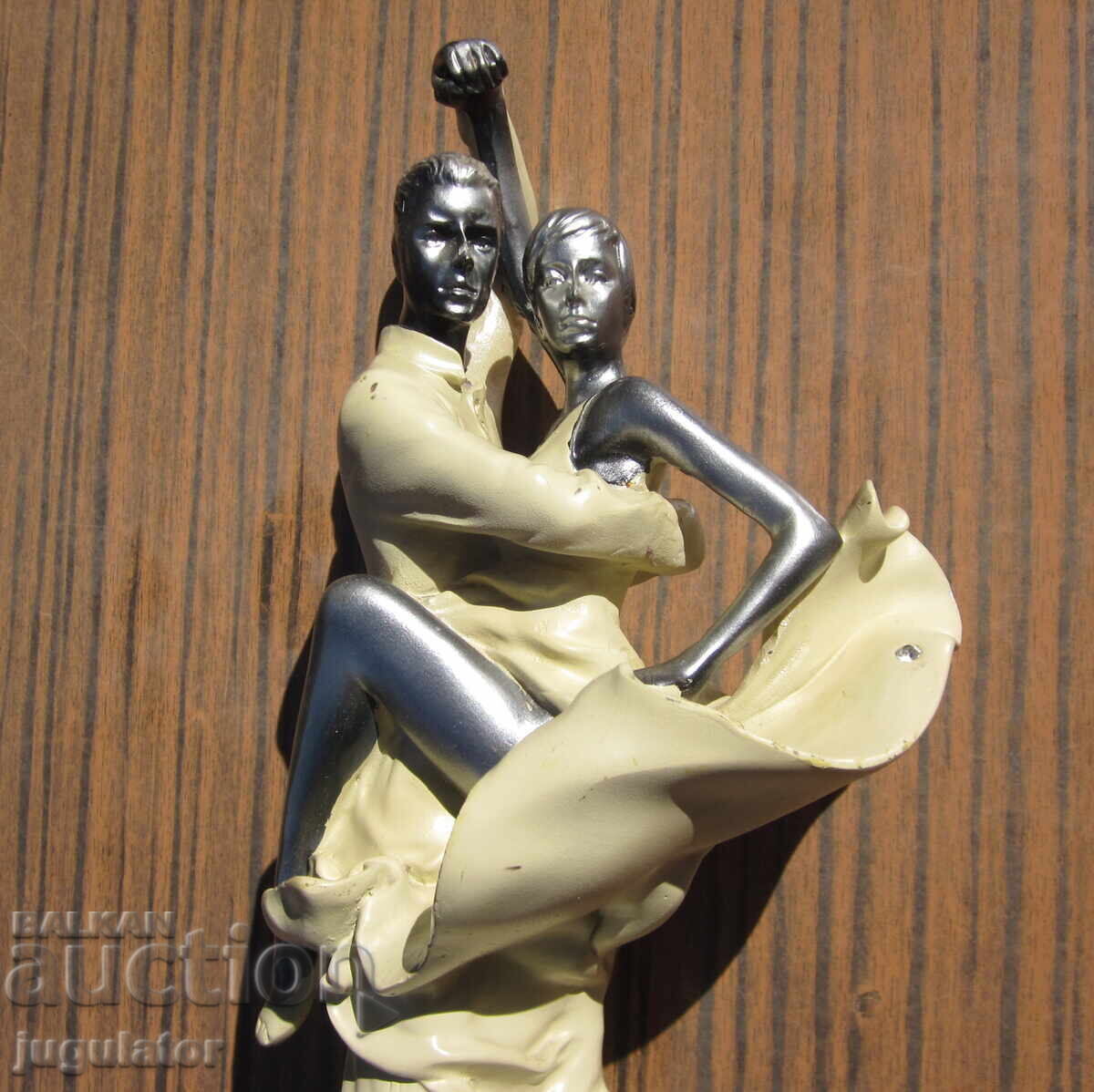 Παλιά ρετρό φιγούρα αγαλματίδιο πλαστικό χορευτικό ζευγάρι - 5