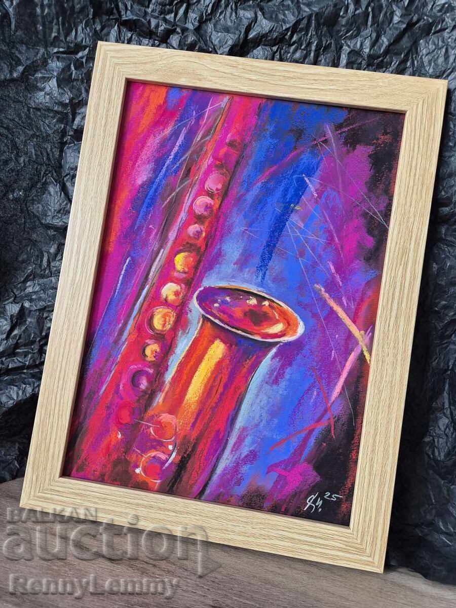 Аукцион Джаз, картина оригинал, пастел