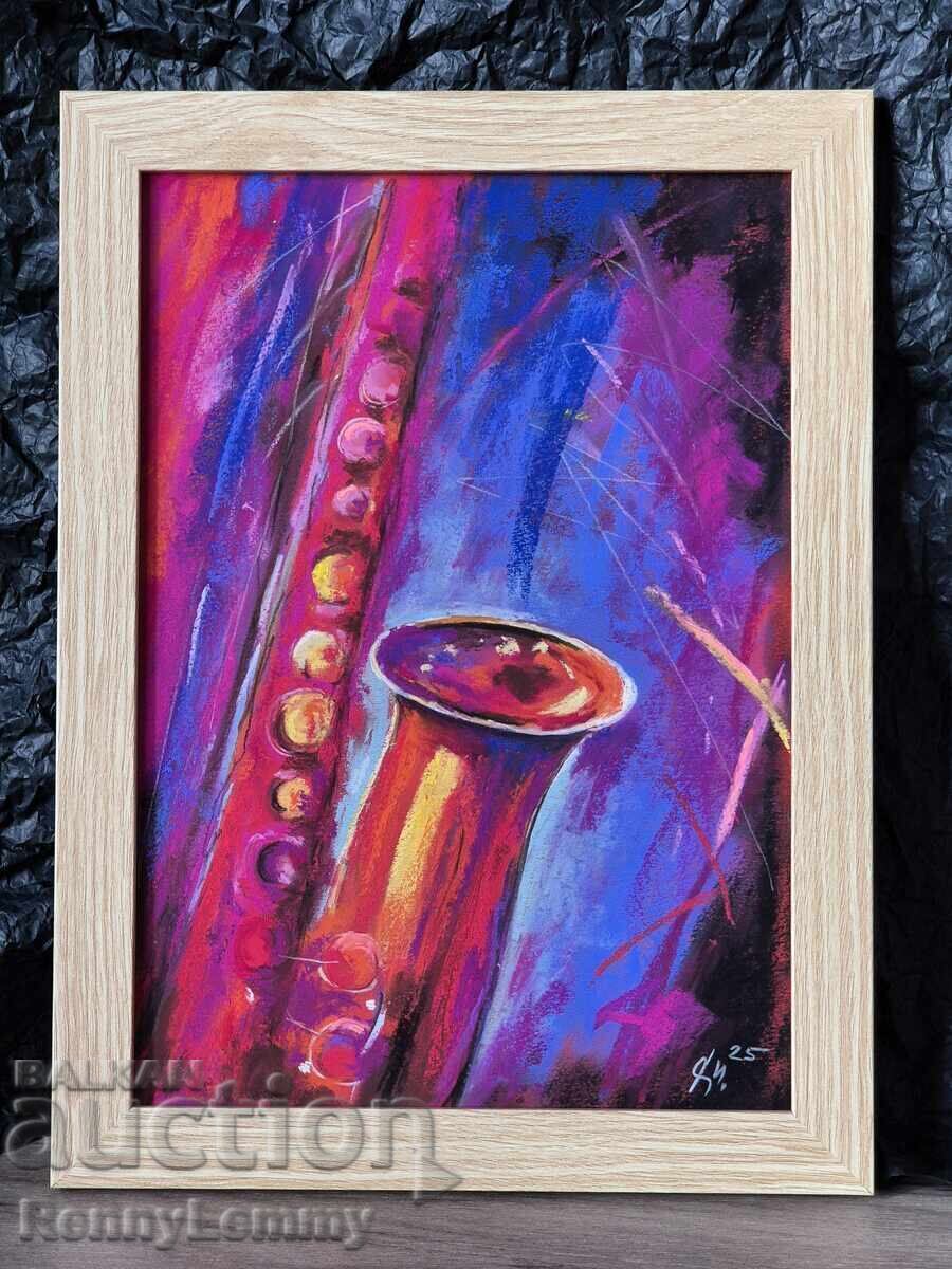 Доставка на Джаз, картина оригинал, пастел