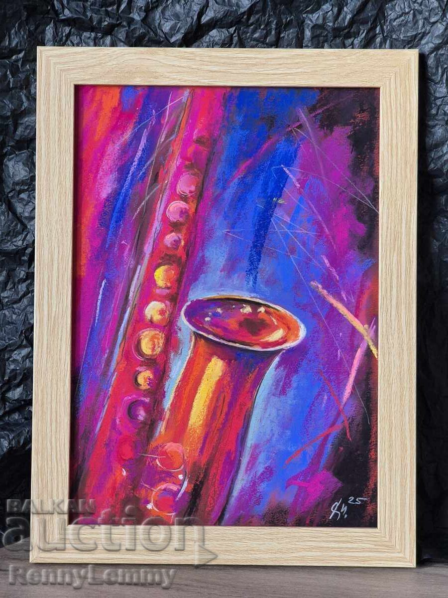 Джаз, картина оригинал, пастел