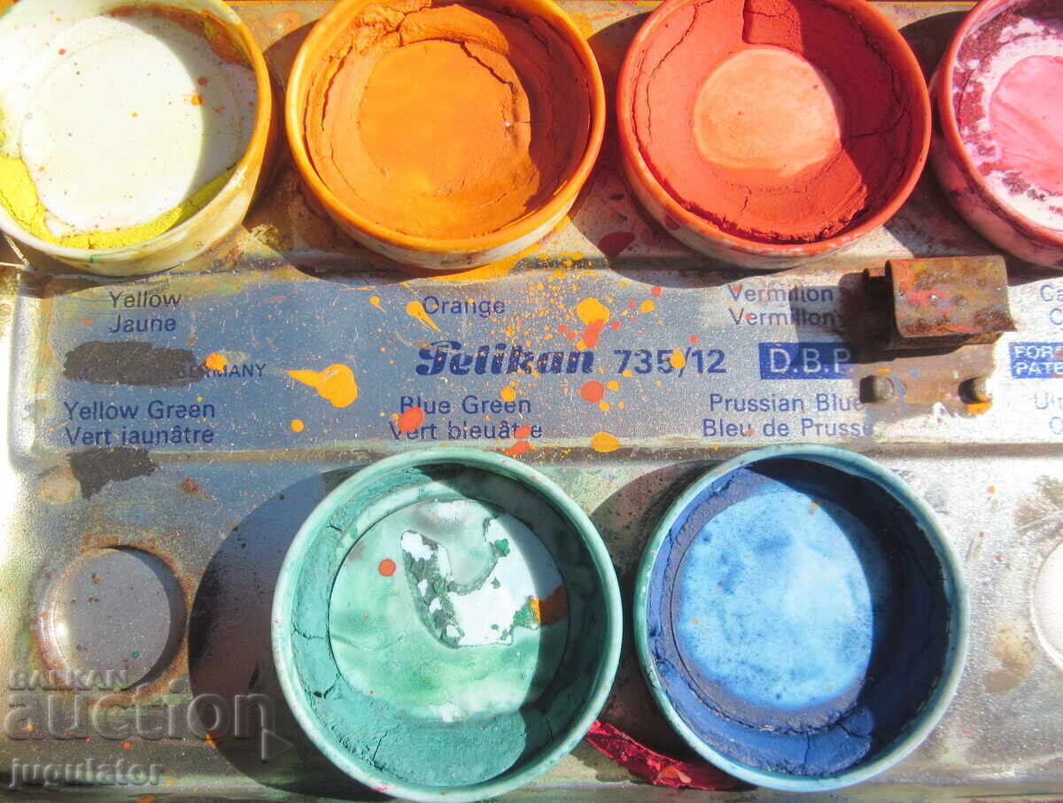 Аукцион Пеликан PELIKAN 735/12 стара метална кутия от водни бои Аукцион Пеликан PELIKAN 735/12 стара метална кутия от водни бои