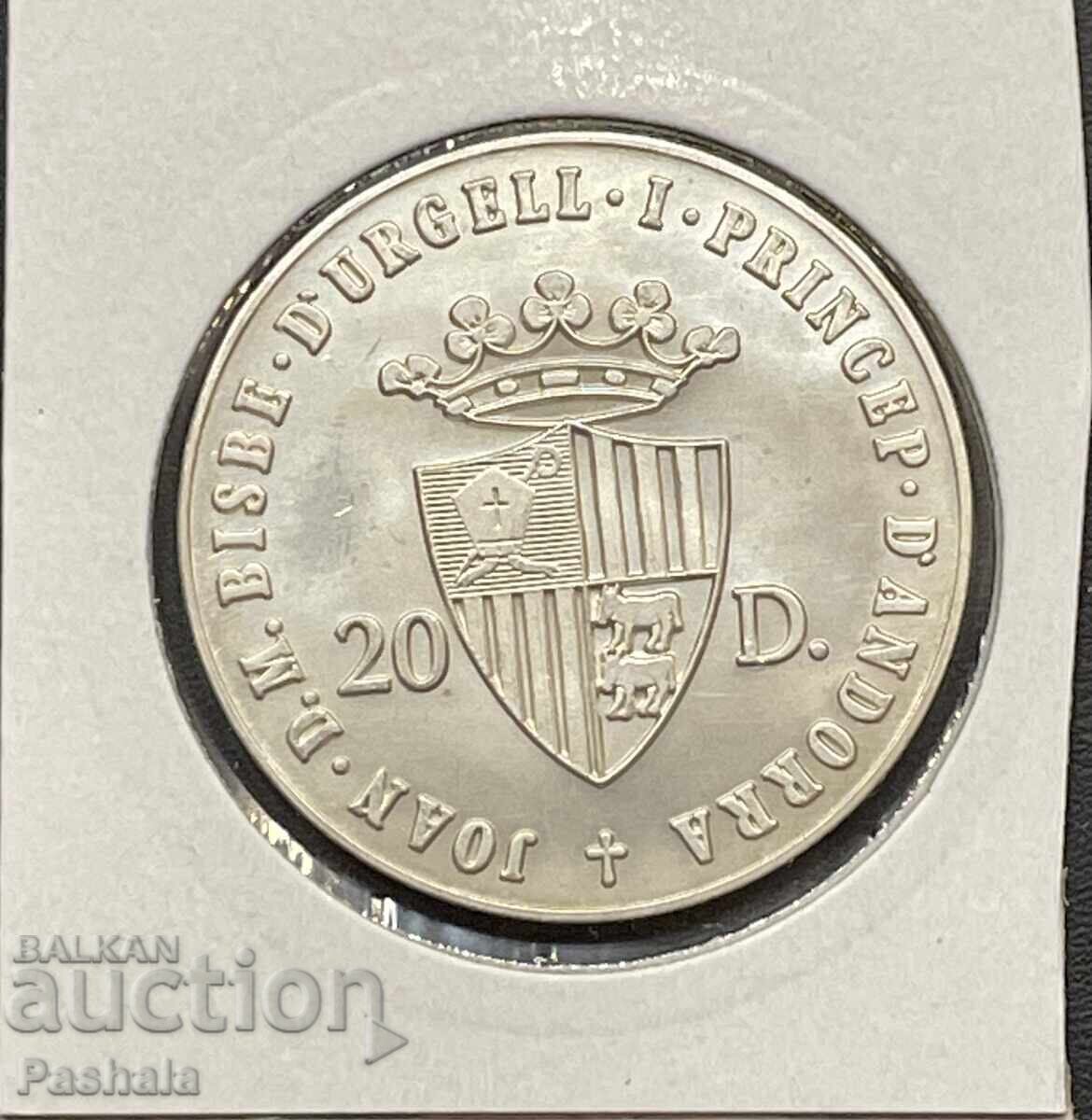 Андора 20 динера 1988 г. с цена 55.00 лв. | € 28.12 Андора 20 динера 1988 г. с цена 55.00 лв. | € 28.12