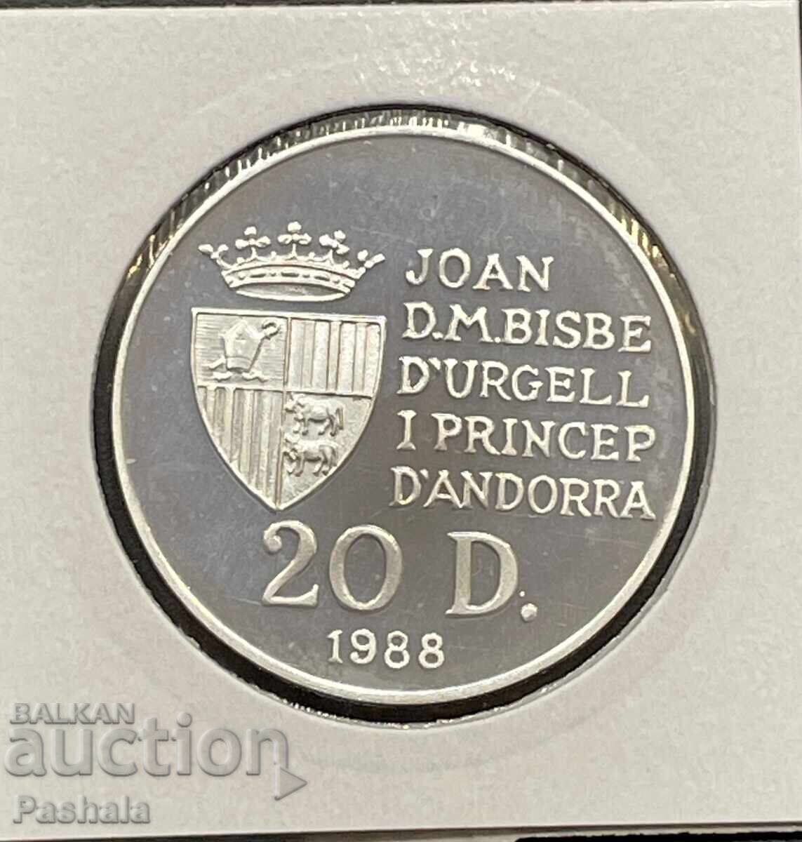 Андора 20 динера 1988 г. с цена 55.00 лв. | € 28.12 Андора 20 динера 1988 г. с цена 55.00 лв. | € 28.12