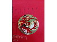 Broșă veche email, cloisonné