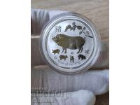 1 унция 2019 "година на прасето"