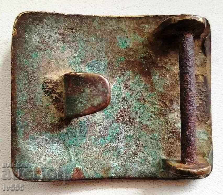 FOR SALE: OLD BRONZE ROYAL MILITARY BELT BUCKLE with price 100.00 BGN | € 51.13
