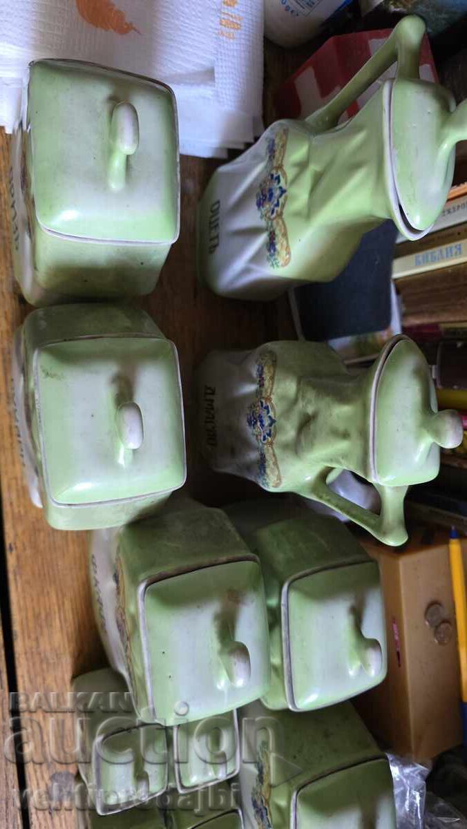 Old porcelain spice set with price 300.00 BGN | € 153.39