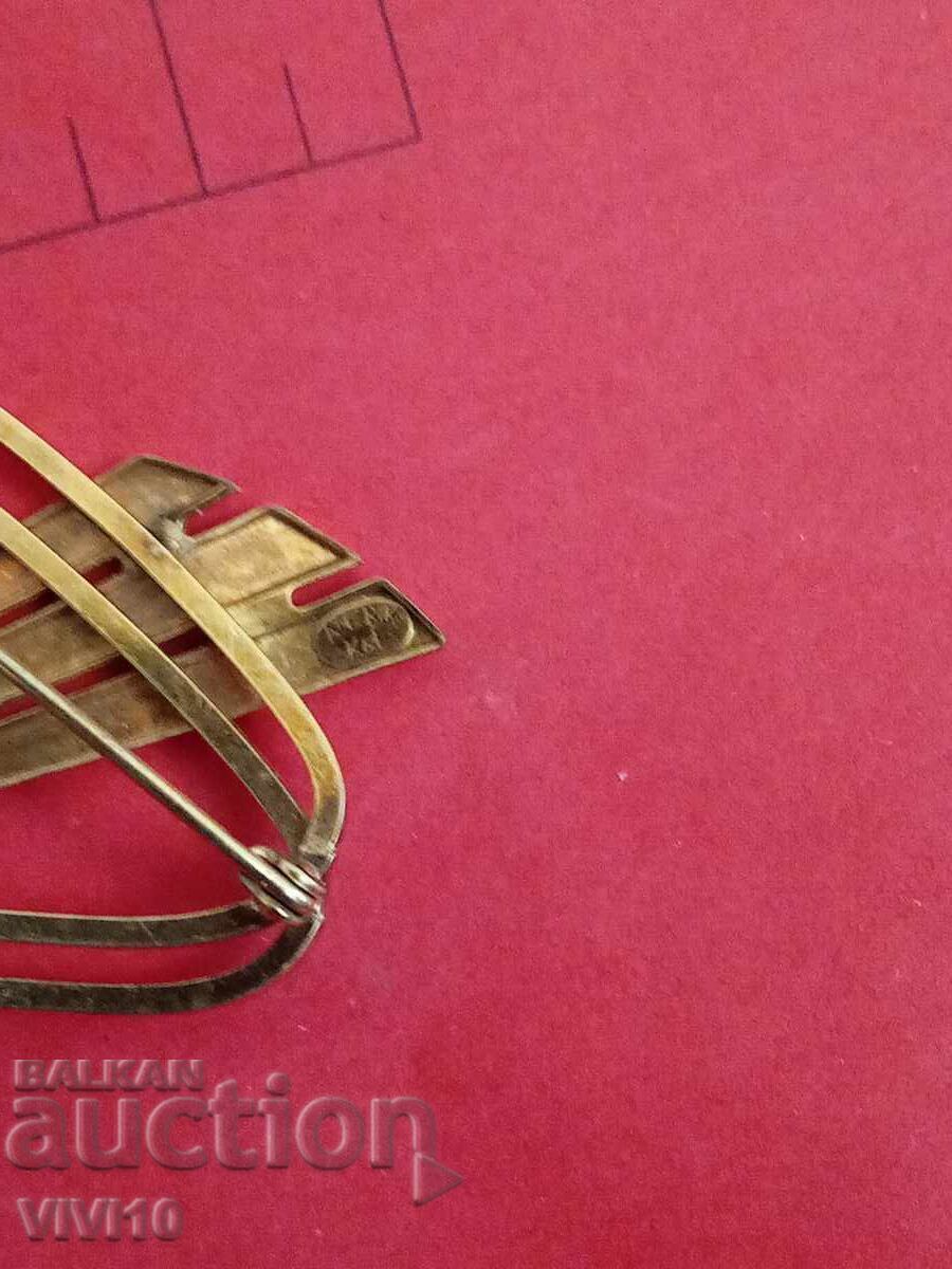 Auction Antique brooch KSB, Gold Plated Auction Antique brooch KSB, Gold Plated