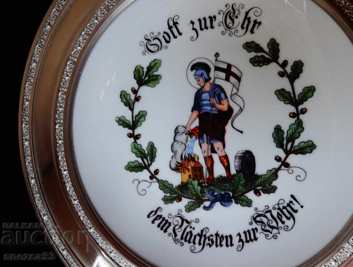 Pewter plate, Bavarian porcelain wall plaque, Knight St. Florian with price € 27.99 | 54.74 BGN Pewter plate, Bavarian porcelain wall plaque, Knight St. Florian with price € 27.99 | 54.74 BGN