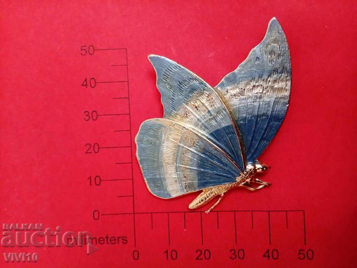 Broșă veche email, Aurire