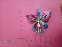 Antique enamel brooch, Gold plated