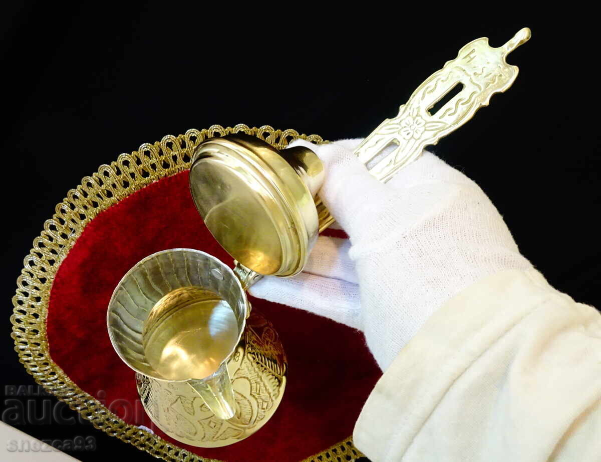 Ibric cu capac, cană, bronz - 5