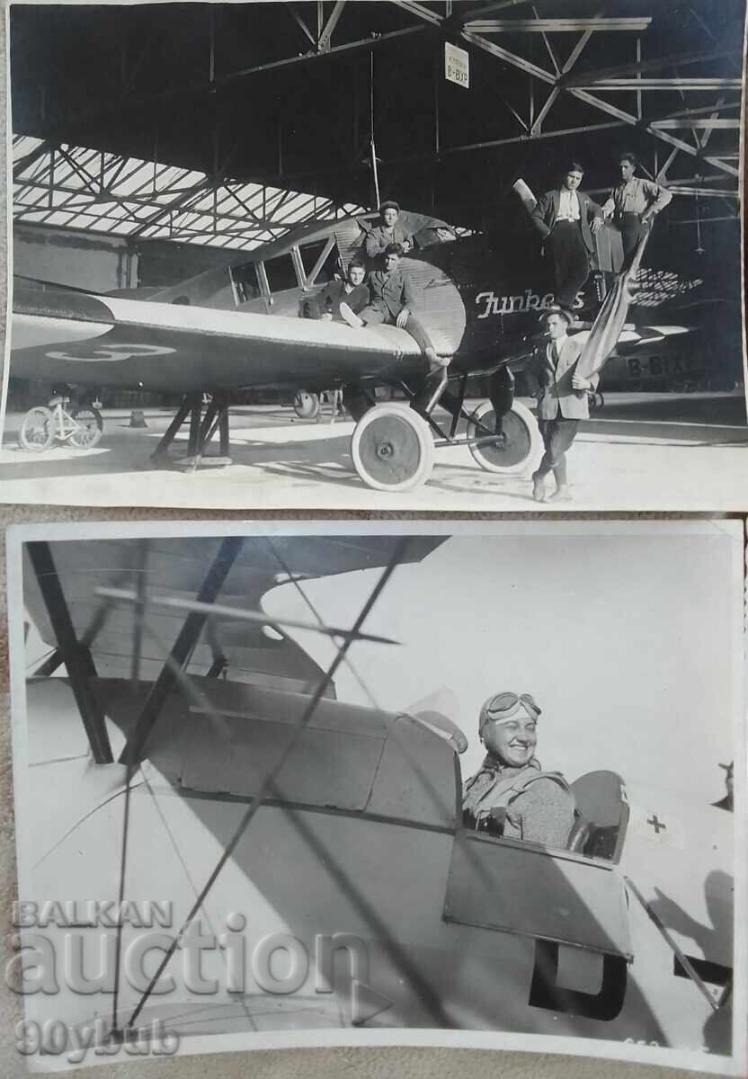 Βασίλειο της Βουλγαρίας παλιές φωτογραφίες με αεροπλάνα και πιλότους 5τμχ με τιμή 100.00 BGN | € 51.13