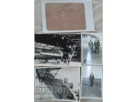 Царство България стари снимки със самолети и пилоти 5бр.