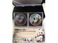 Set of 2 Silver Coins "Chinese Panda", 2020