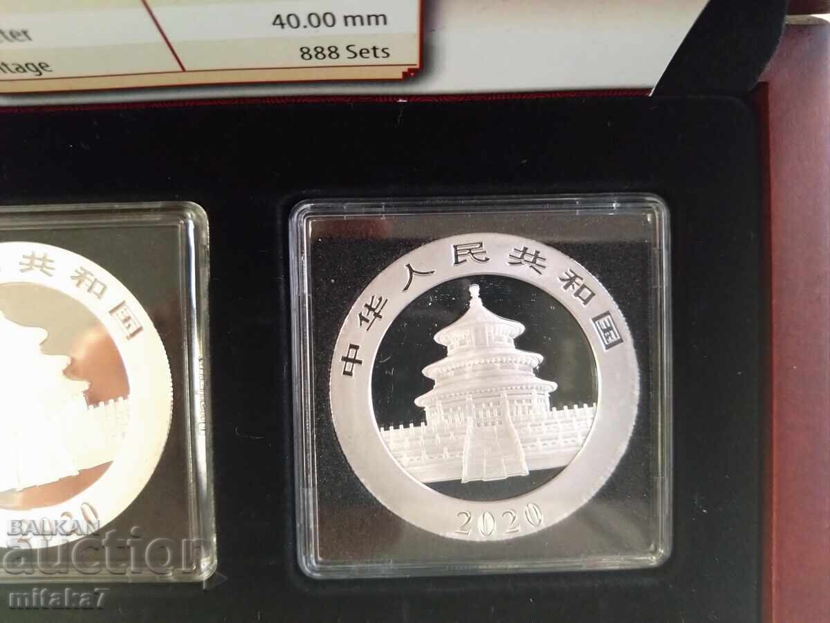 Set of 2 Silver Coins "Chinese Panda", 2020 - 5 Set of 2 Silver Coins "Chinese Panda", 2020 - 5