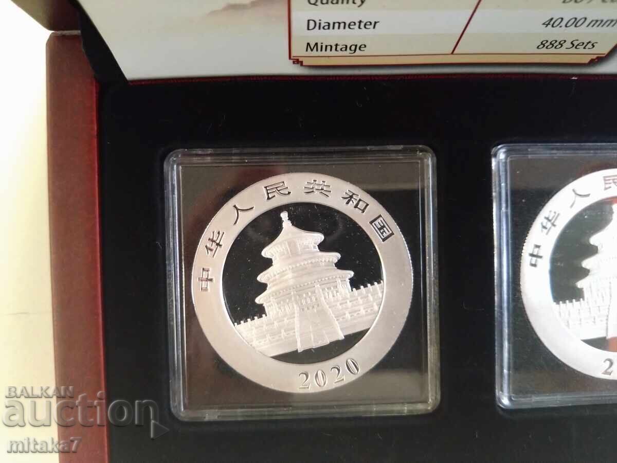 Set of 2 Silver Coins "Chinese Panda", 2020 - 6 Set of 2 Silver Coins "Chinese Panda", 2020 - 6
