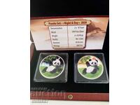 Set of 2 Silver Coins "Chinese Panda", 2020