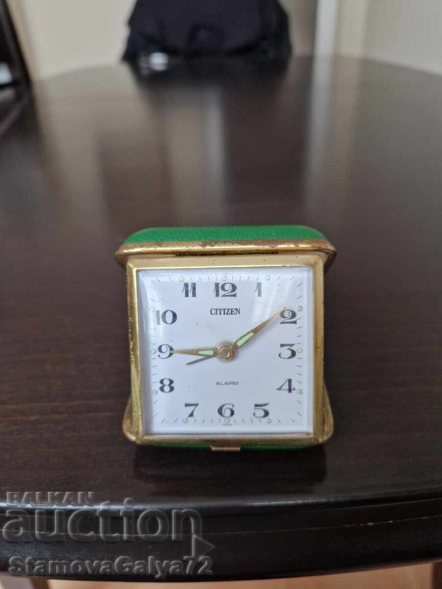 Rare collectible Japanese CITIZEN travel alarm clock