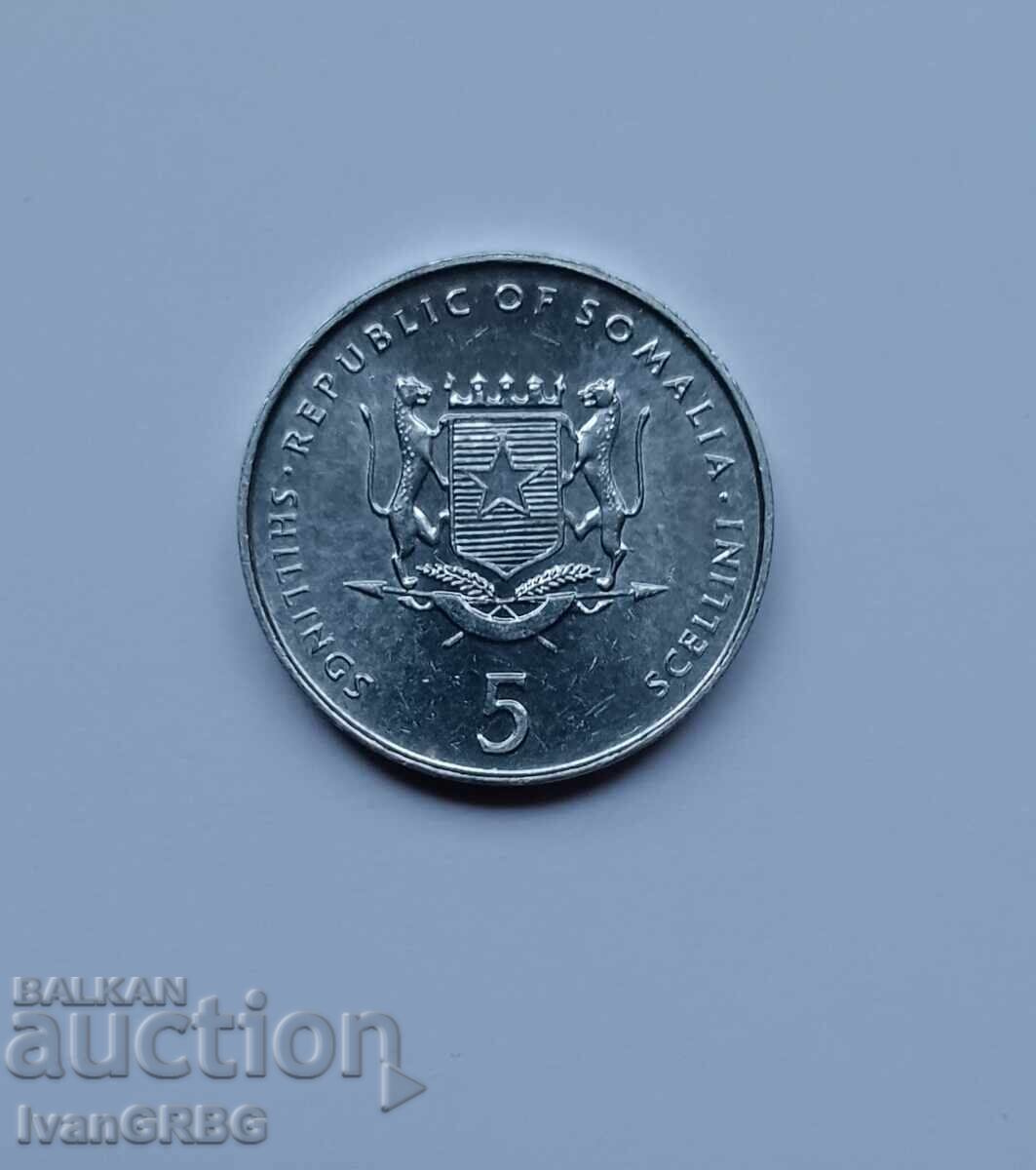 5 șilingi Somalia 2000 FAO ELEFANT monedă Africa 5 șilingi 2000