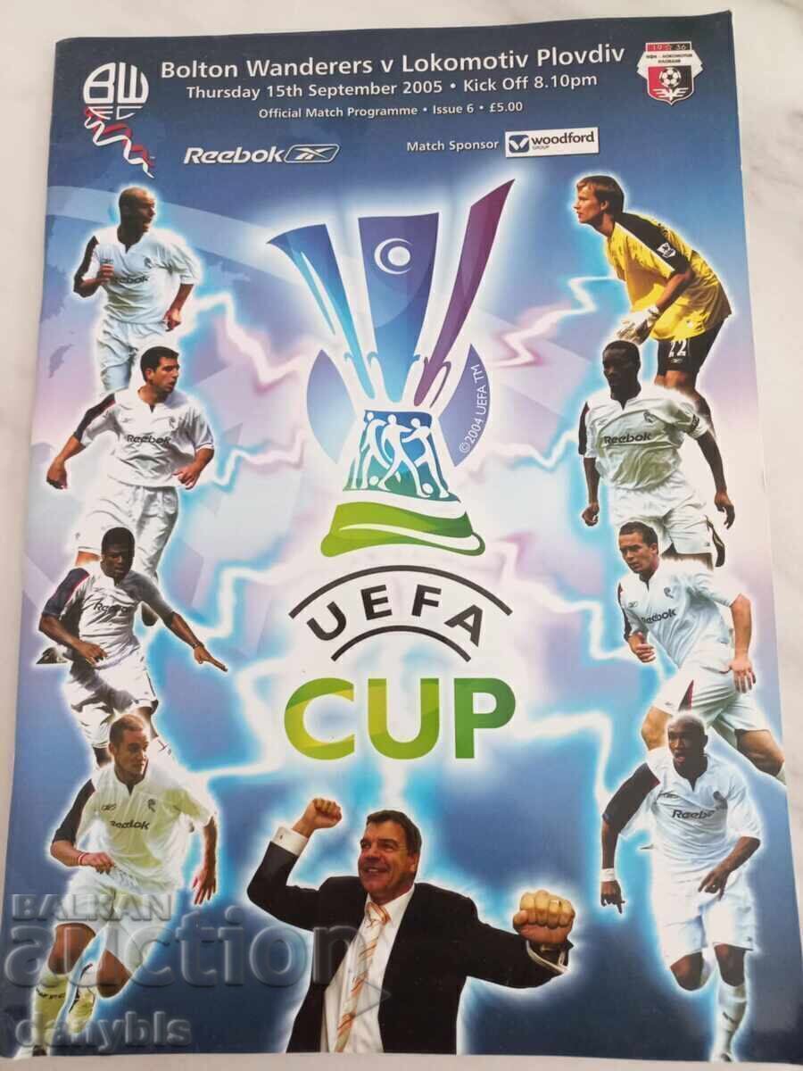 Football program - Bolton - Lokomotiv Plovdiv 2005 Football program - Bolton - Lokomotiv Plovdiv 2005