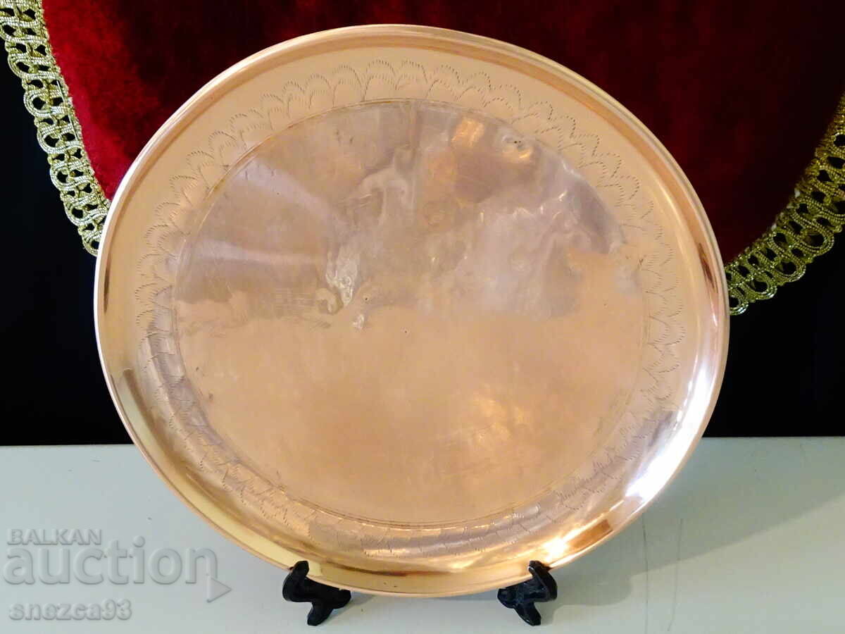 Παράδοση Χάλκινη πλάκα αντίκα 19 cm.