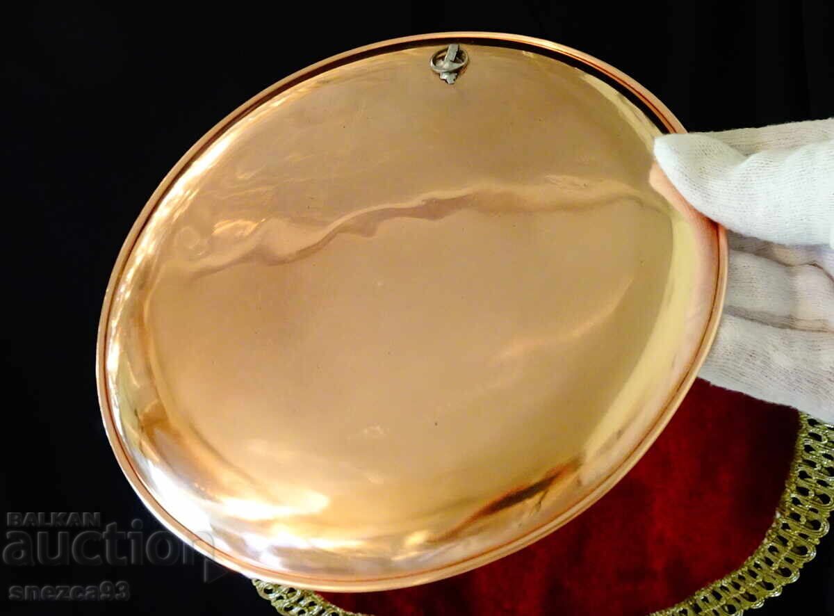 Χάλκινη πλάκα αντίκα 19 cm. - 5