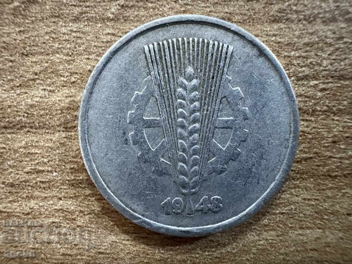 GDR - 10 Pfennig (1948) with price 0.65 BGN | € 0.33