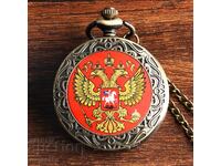 Ceas nou cu stema Rusiei, vulturul bicefal Sfântul Gheorghe