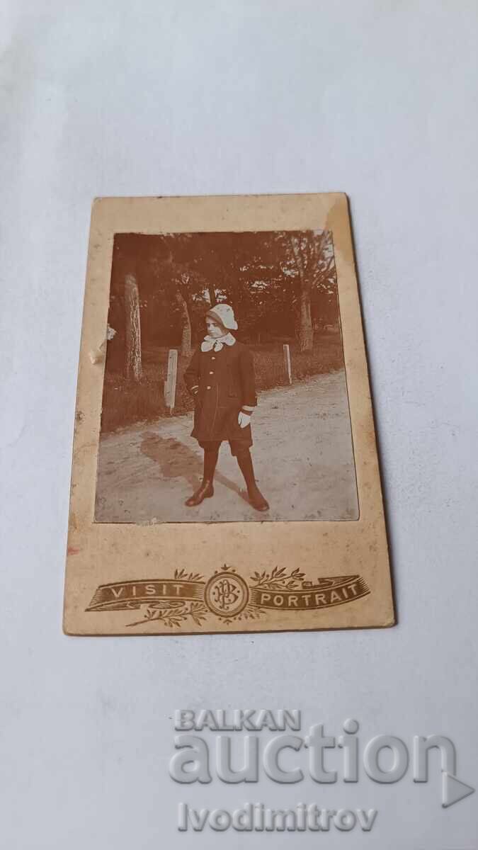 Photo Young Girl Cardboard 1913