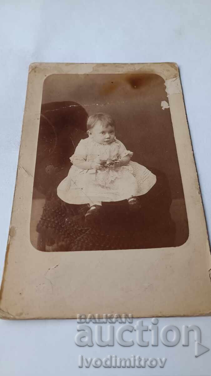 Φωτογραφία Μικρό κοριτσάκι Αγία Πετρούπολη 1888 Χαρτόνι