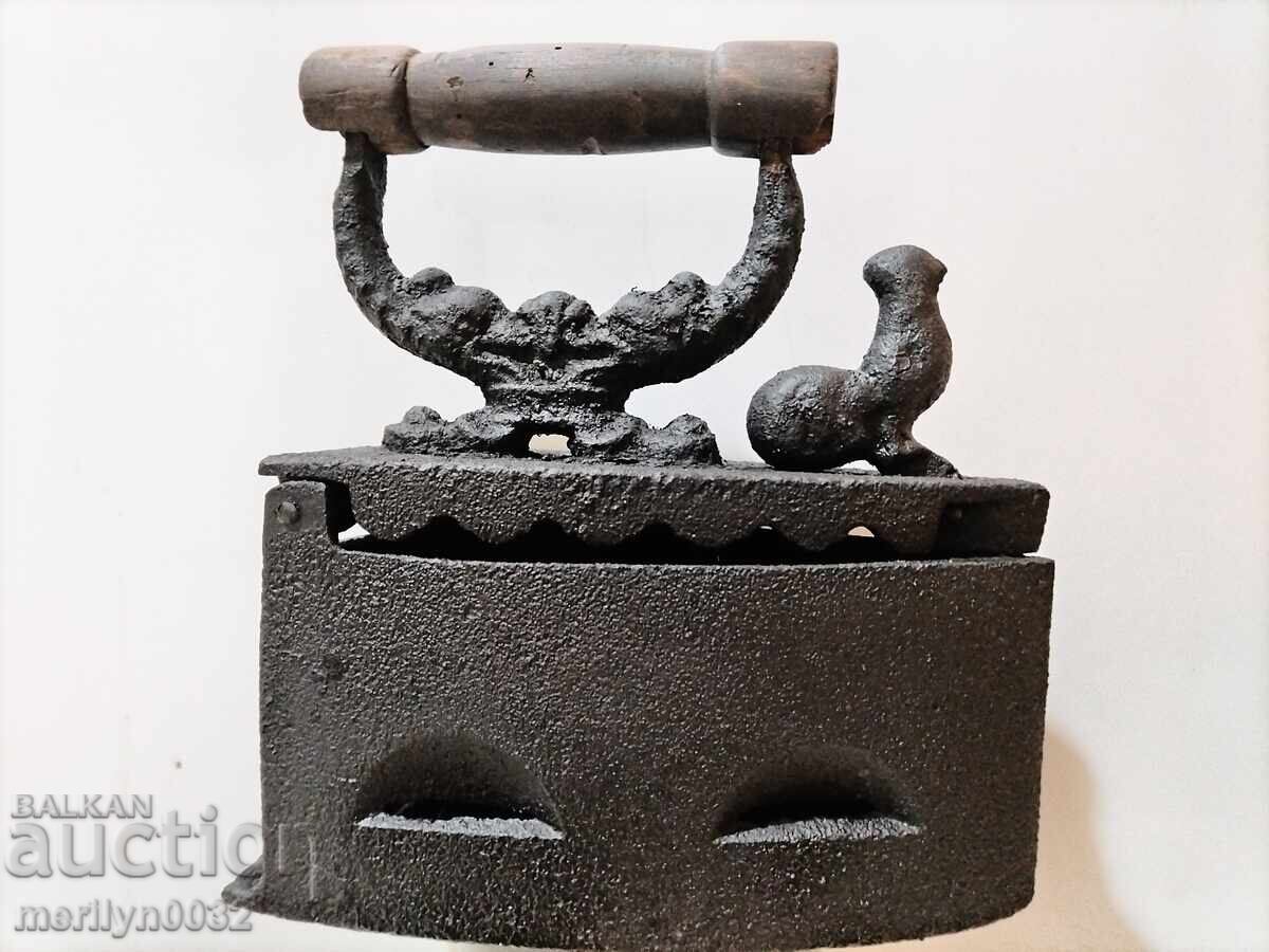 An old iron on fire An old iron on fire