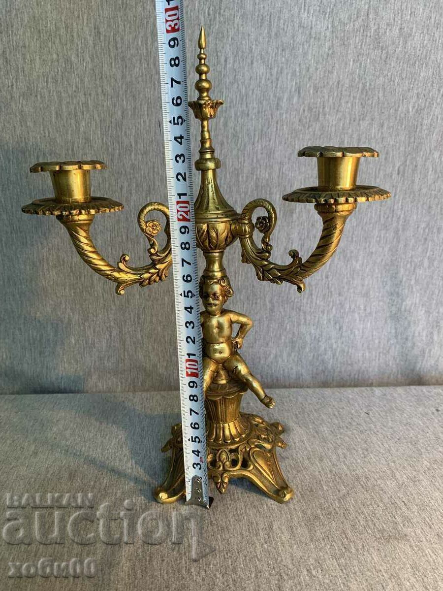 Auction bronze baroque candlestick Auction bronze baroque candlestick