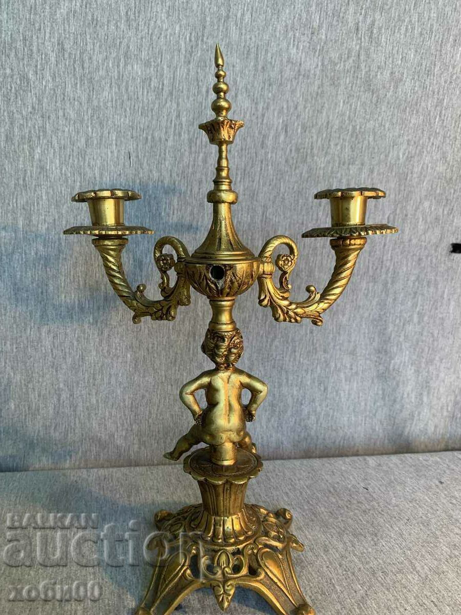 bronze baroque candlestick - 6 bronze baroque candlestick - 6