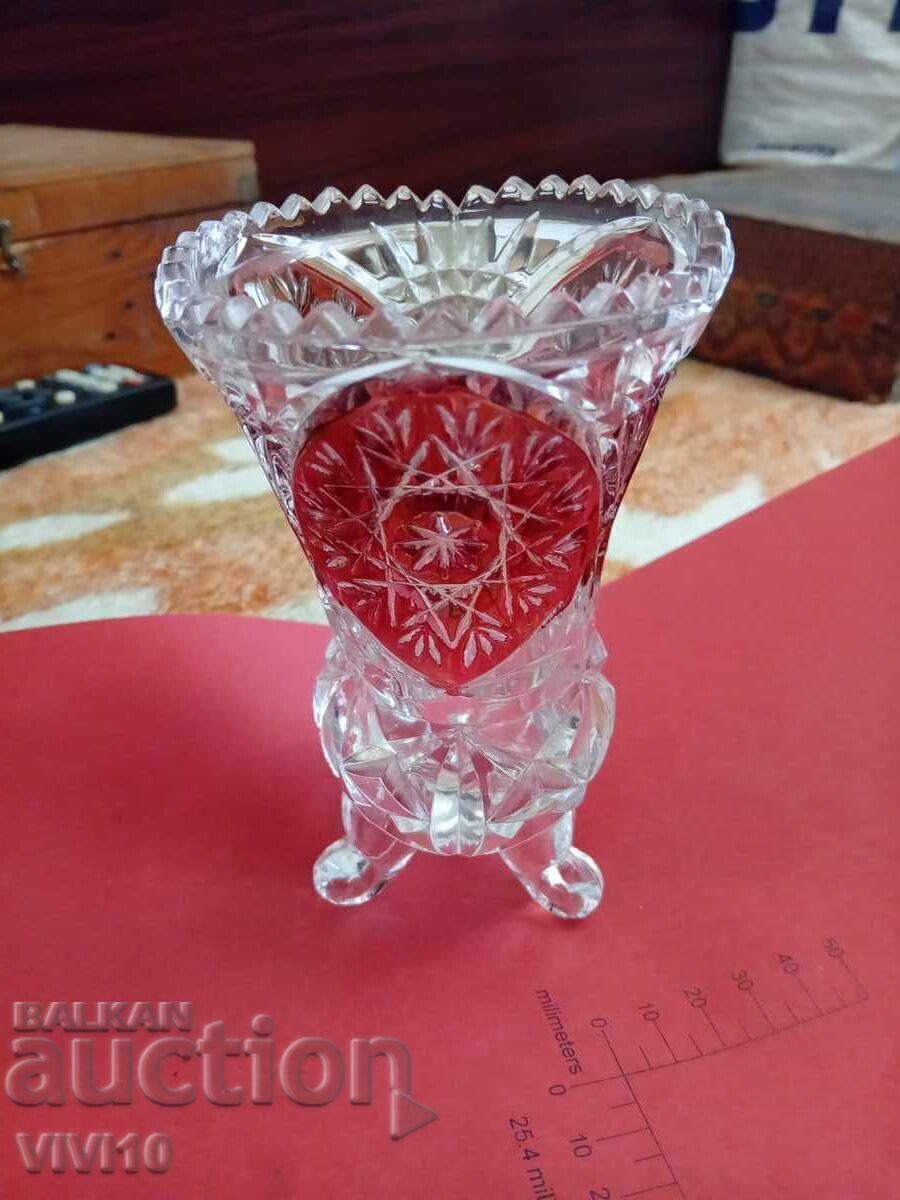 Vază veche de cristal Germany 15cm