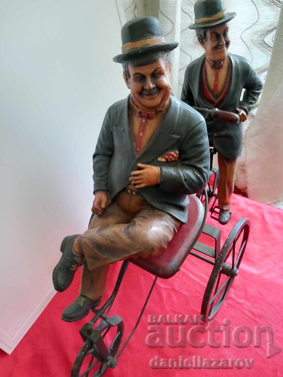 Laurel and Hardy on a Bicycle. Large Figure, Statue, Figures with price 240.00 BGN | € 122.71