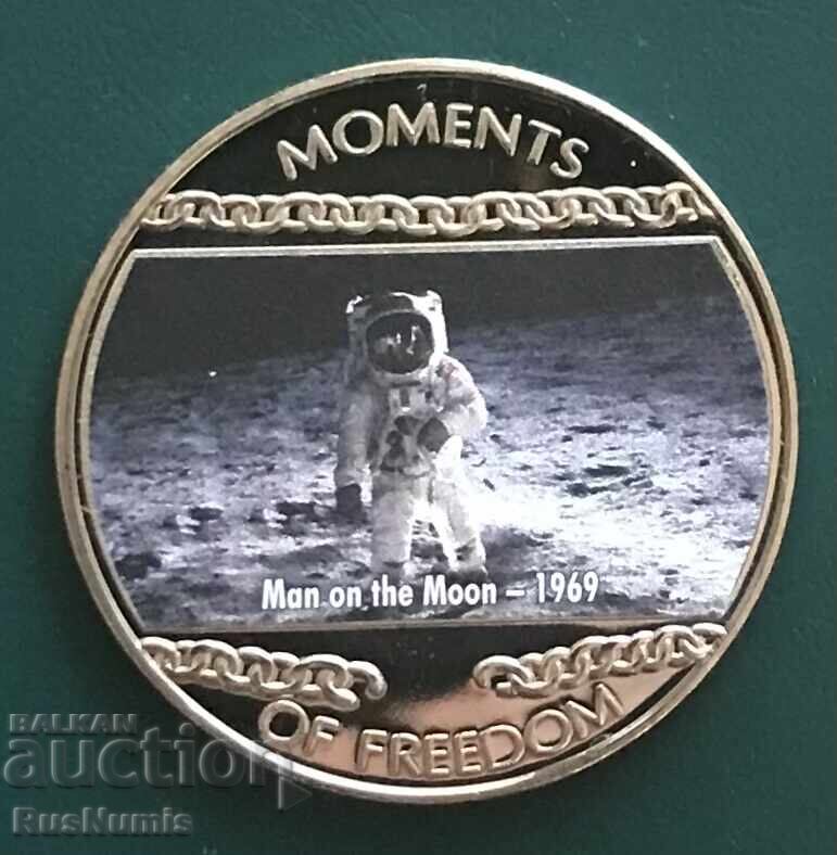 Λιβερία. 10 δολάρια 2004. Άνθρωπος στη Σελήνη