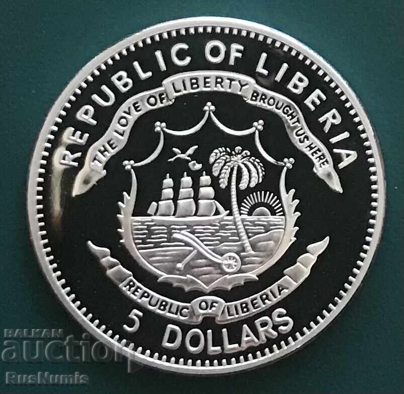 Λιβερία. 5 δολάρια 2010. Οδυσσέας Γκραντ με τιμή 48.00 BGN | € 24.54