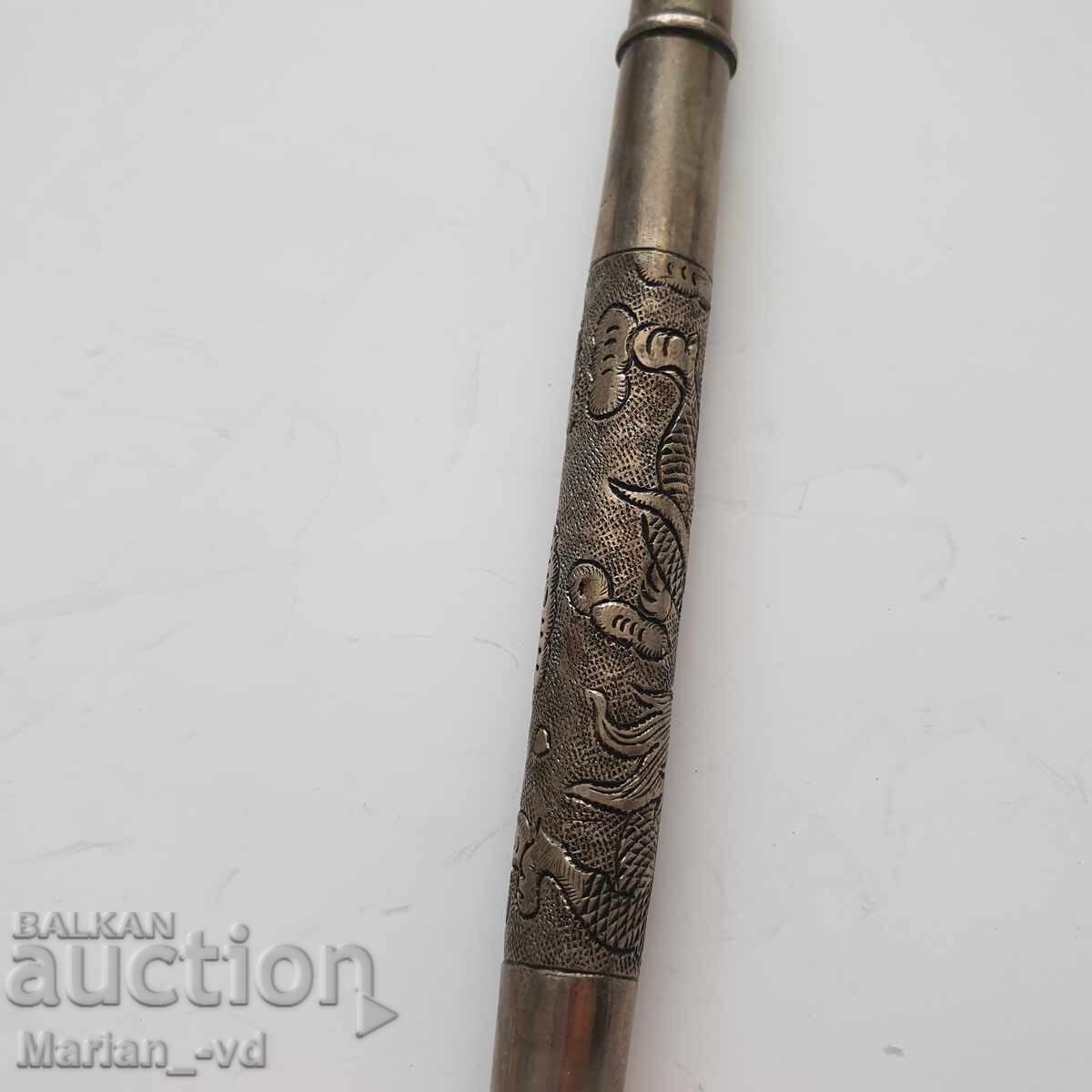 Аукцион Стар сребърен цилиндър за съхраняване на писмо/лист